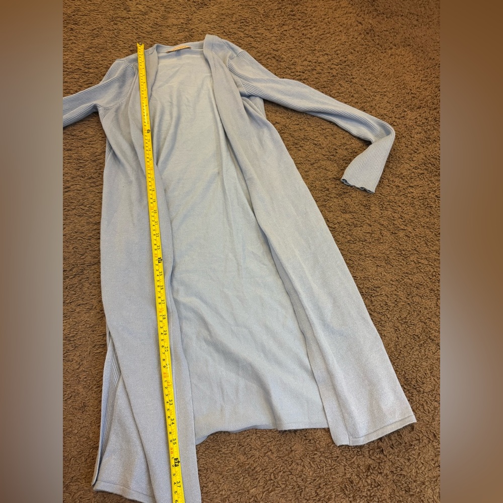 2 FOR $20 Philosophy Light Baby Blue Open Front Cardigan Duster Size S Small - Picture 7 of 7